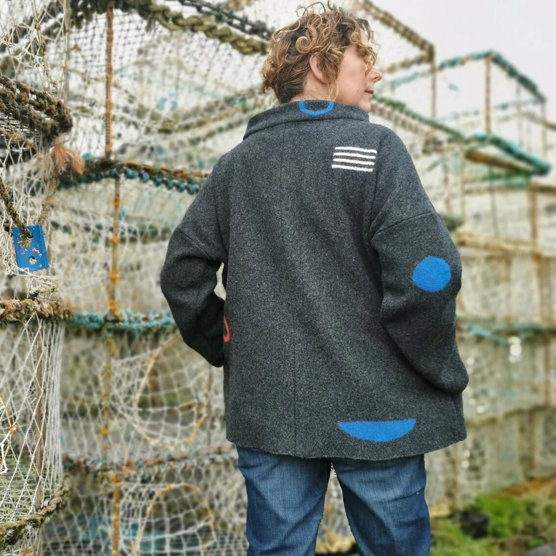 Charcoal Fisherman Style Jumper with Pockets Slim Fit - Made for you to  Order — ompompom